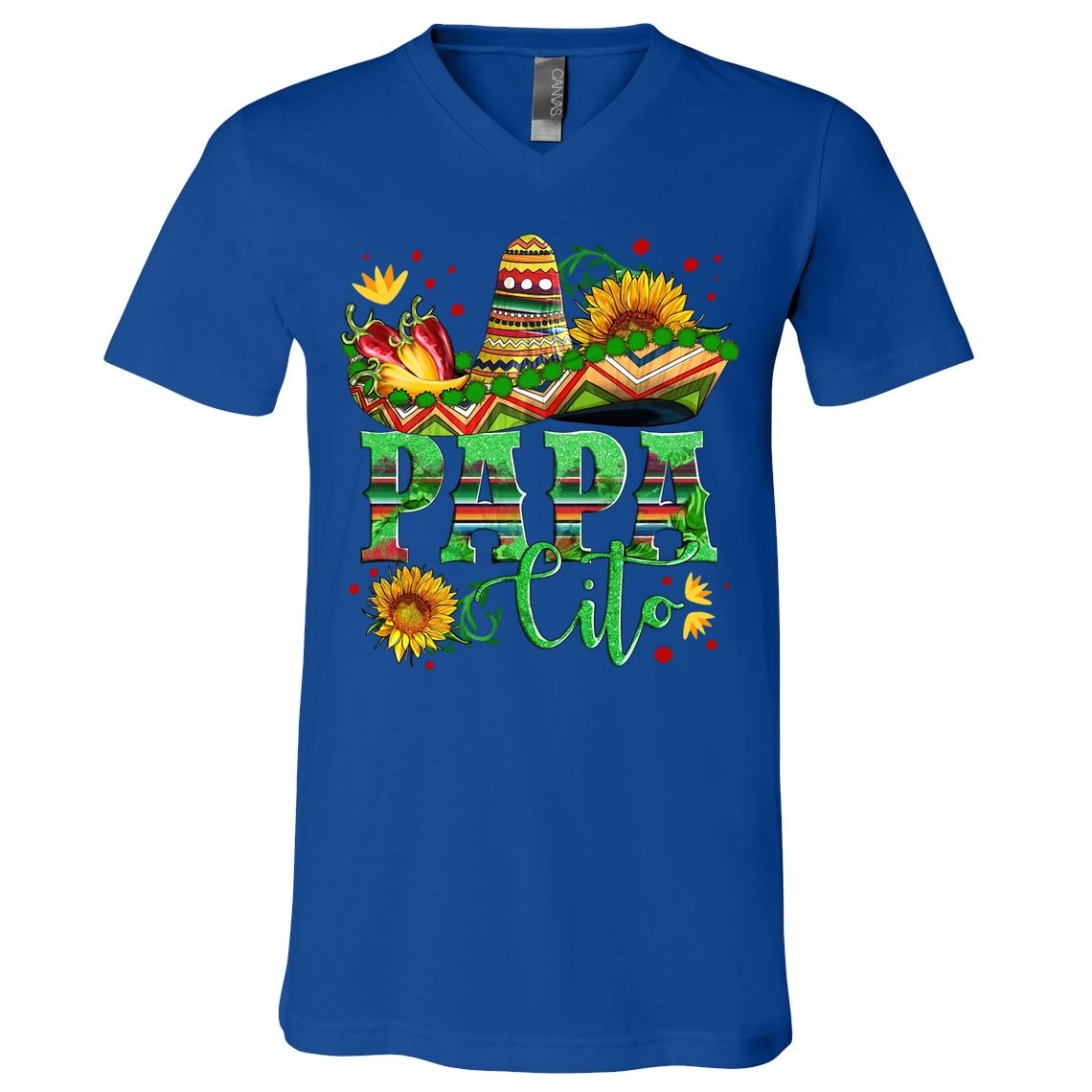 Mexican Papa Cito Flower Sunhat Cute Gift V-Neck T-Shirt