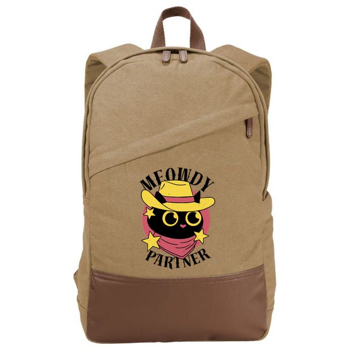 Meowdy Partner Country Cat Cotton Canvas Backpack