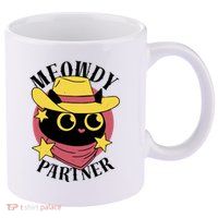 Meowdy Partner Country Cat 11oz C Handle Ceramic Mug