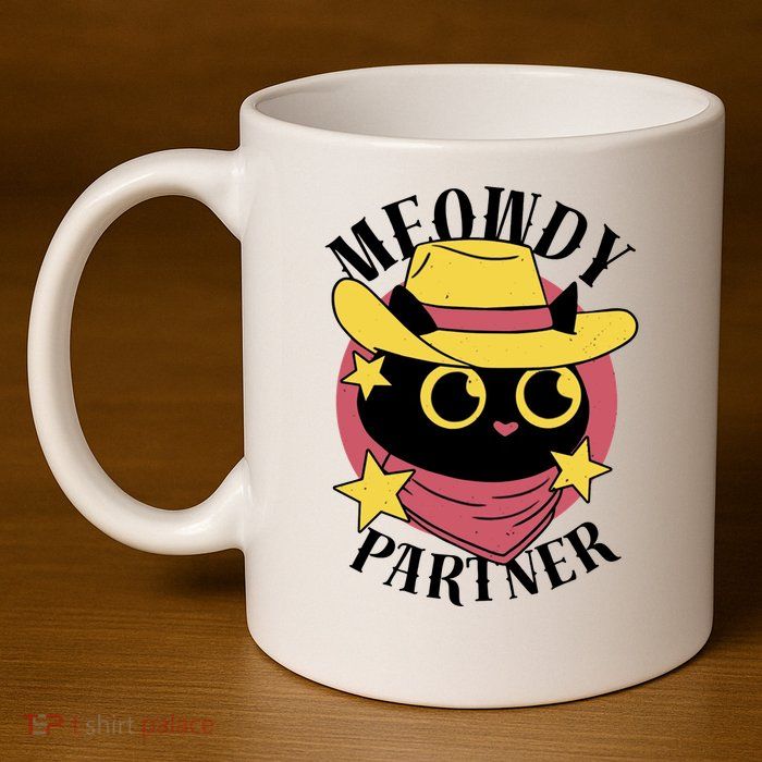 Meowdy Partner Country Cat 11oz C Handle Ceramic Mug