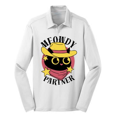 Meowdy Partner Country Cat Silk Touch Performance Long Sleeve Polo