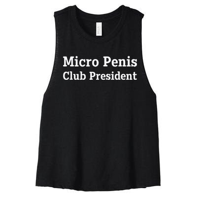 Micro Penis Club President Joke Women's Racerback Cropped Tank