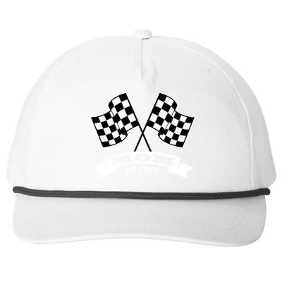 Mom Pit Crew For Race Car Party Gift Dark Great Gift Snapback Five-Panel Rope Hat