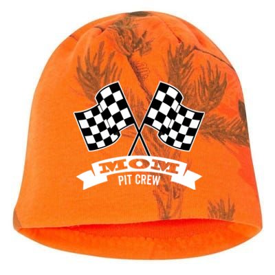 Mom Pit Crew For Race Car Party Gift Dark Great Gift Kati - Camo Knit Beanie