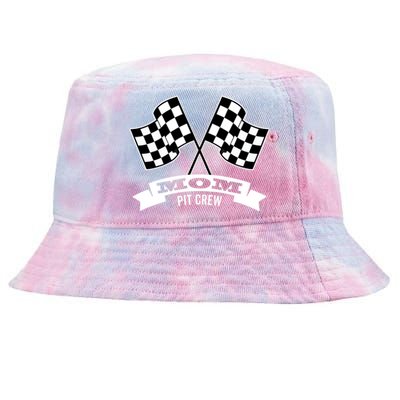 Mom Pit Crew For Race Car Party Gift Dark Great Gift Tie-Dyed Bucket Hat