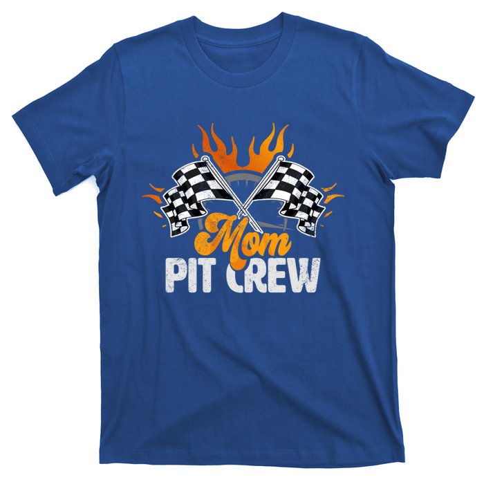 Mom Pit Crew Race Car Birthday Party Racing Family Cool Gift T-Shirt