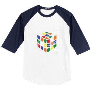 Math Puzzle Cube Cute Gift Baseball Sleeve Shirt