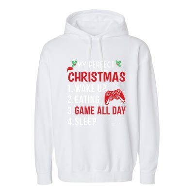 My Perfect Christmas Video Games Gaming Funny Gift Meaningful Gift Garment-Dyed Fleece Hoodie