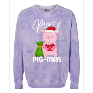 Merry Pigmas Christmas Pig For Swine Lovers Great Gift Colorblast Crewneck Sweatshirt