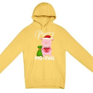 Merry Pigmas Christmas Pig For Swine Lovers Great Gift Premium Pullover Hoodie