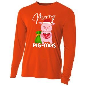 Merry Pigmas Christmas Pig For Swine Lovers Great Gift Cooling Performance Long Sleeve Crew