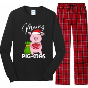 Merry Pigmas Christmas Pig For Swine Lovers Great Gift Long Sleeve Pajama Set