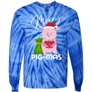 Merry Pigmas Christmas Pig For Swine Lovers Great Gift Tie-Dye Long Sleeve Shirt