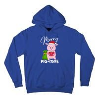 Merry Pigmas Christmas Pig For Swine Lovers Great Gift Tall Hoodie