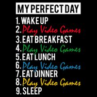 My Perfect Day Play Video Games Gaming Humor Funny Gamer Gift Drawstring Bag
