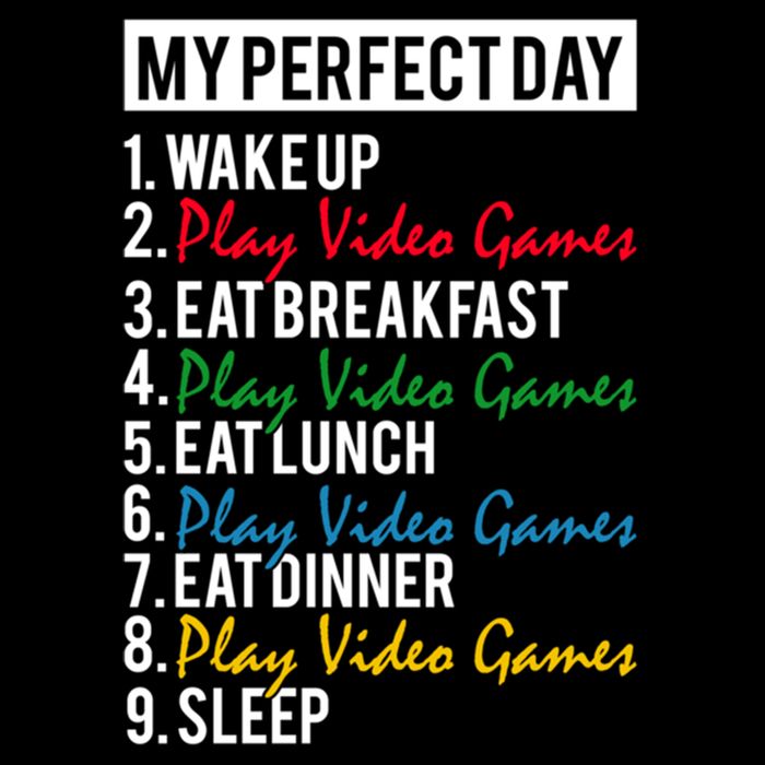 My Perfect Day Play Video Games Gaming Humor Funny Gamer Gift Drawstring Bag