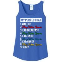 My Perfect Day Play Video Games Gaming Humor Funny Gamer Gift Ladies Essential Tank