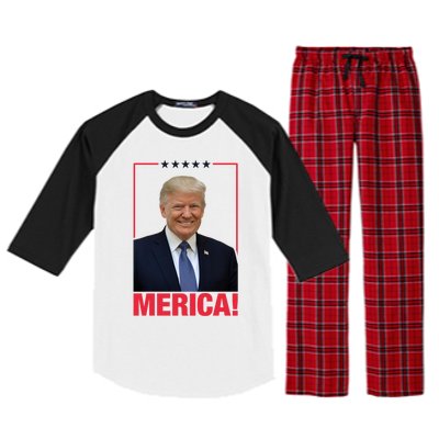 Merica! President Donald Trump Presidential Portrait Meme Gift Raglan Sleeve Pajama Set