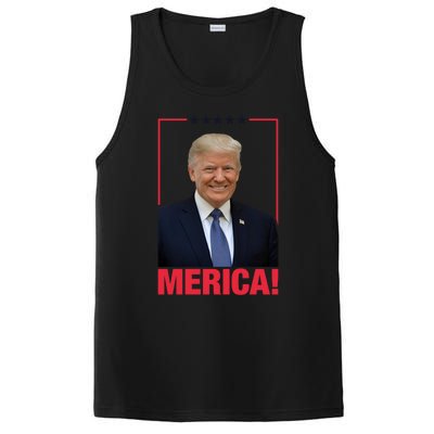 Merica! President Donald Trump Presidential Portrait Meme Gift PosiCharge Competitor Tank