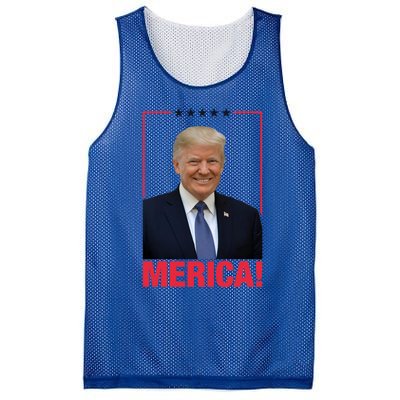 Merica! President Donald Trump Presidential Portrait Meme Gift Mesh Reversible Basketball Jersey Tank