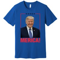 Merica! President Donald Trump Presidential Portrait Meme Gift Premium T-Shirt