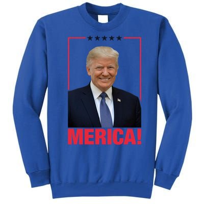 Merica! President Donald Trump Presidential Portrait Meme Gift Tall Sweatshirt