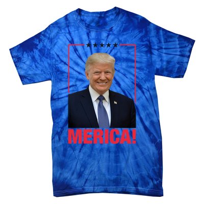 Merica! President Donald Trump Presidential Portrait Meme Gift Tie-Dye T-Shirt