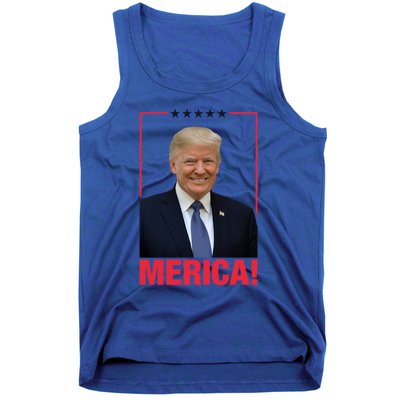 Merica! President Donald Trump Presidential Portrait Meme Gift Tank Top