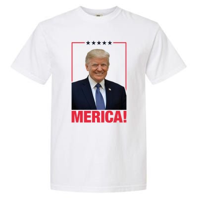 Merica! President Donald Trump Presidential Portrait Meme Gift Garment-Dyed Heavyweight T-Shirt