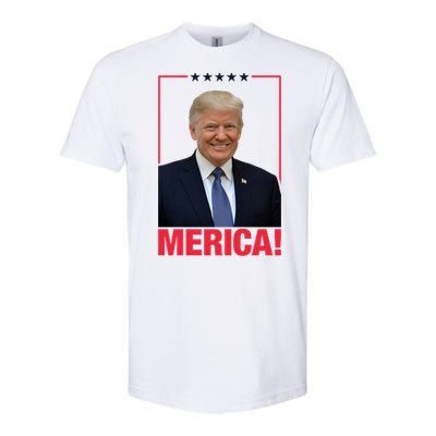 Merica! President Donald Trump Presidential Portrait Meme Gift Softstyle CVC T-Shirt