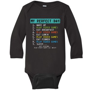 My Perfect Day Play Video Games Baby Long Sleeve Bodysuit