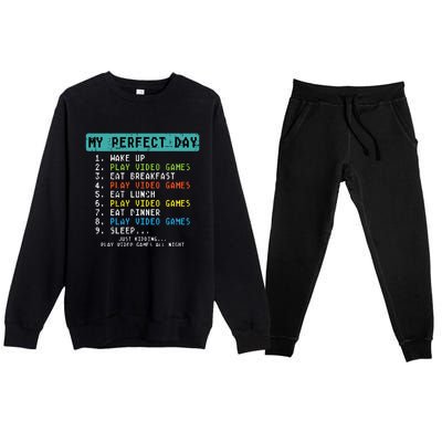 My Perfect Day Play Video Games Premium Crewneck Sweatsuit Set