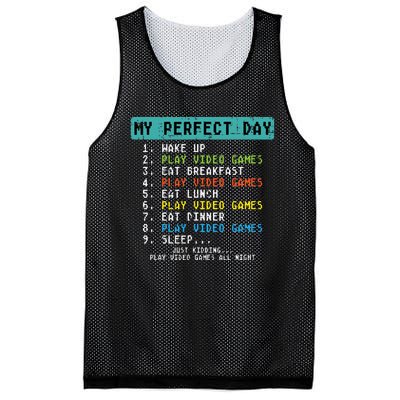 My Perfect Day Play Video Games Mesh Reversible Basketball Jersey Tank