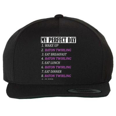 My Perfect Day Pole Baton Twirling Outfits Funny Gift Girl Girls Funny Gift Wool Snapback Cap