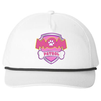 Mom Patrol Dog Mom Dad Funny Gift Birthday Party Cute Snapback Five-Panel Rope Hat