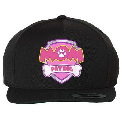 Mom Patrol Dog Mom Dad Funny Gift Birthday Party Cute Wool Snapback Cap