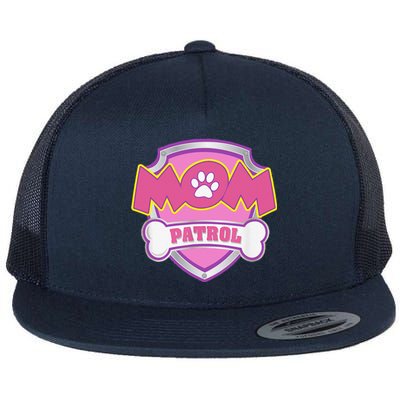 Mom Patrol Dog Mom Dad Funny Gift Birthday Party Cute Flat Bill Trucker Hat