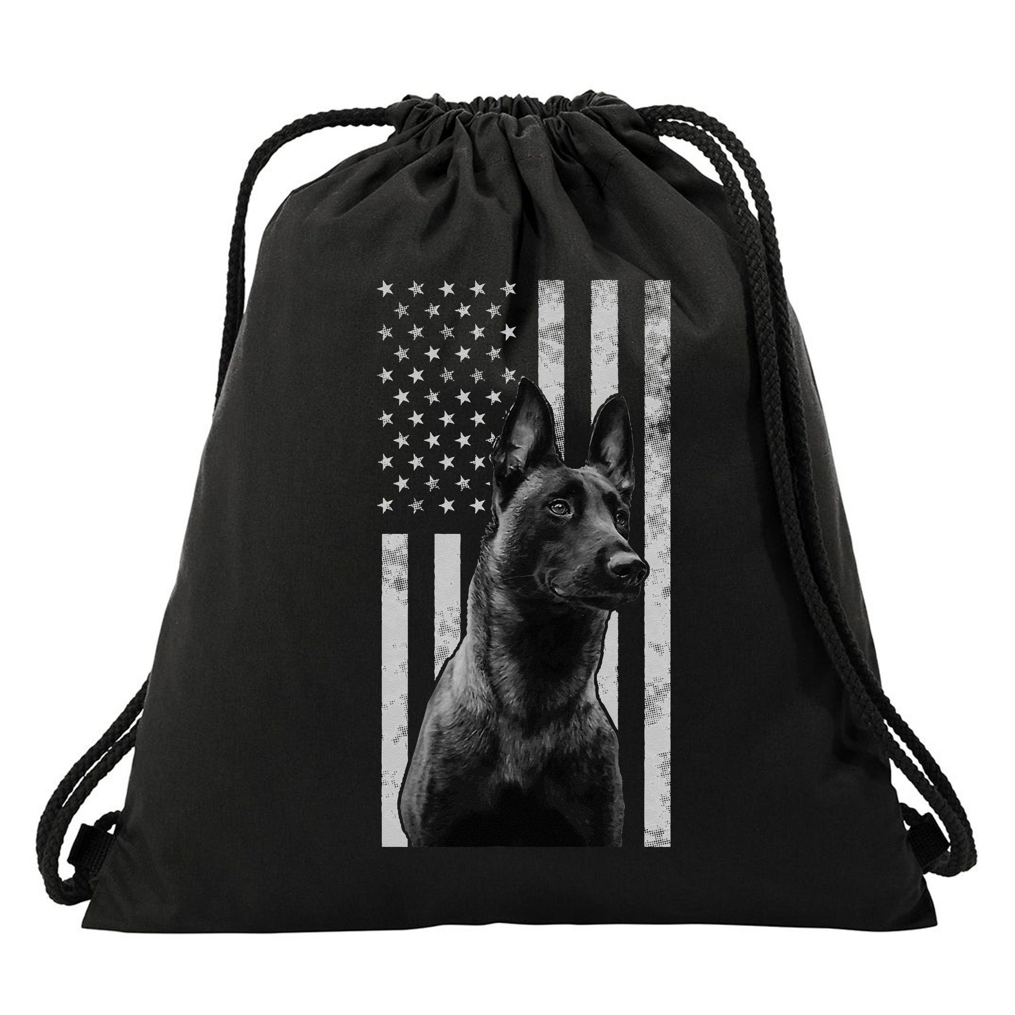 Malinois Police Dog Proud Owner USA K9 Police Canine Handler Drawstring Bag