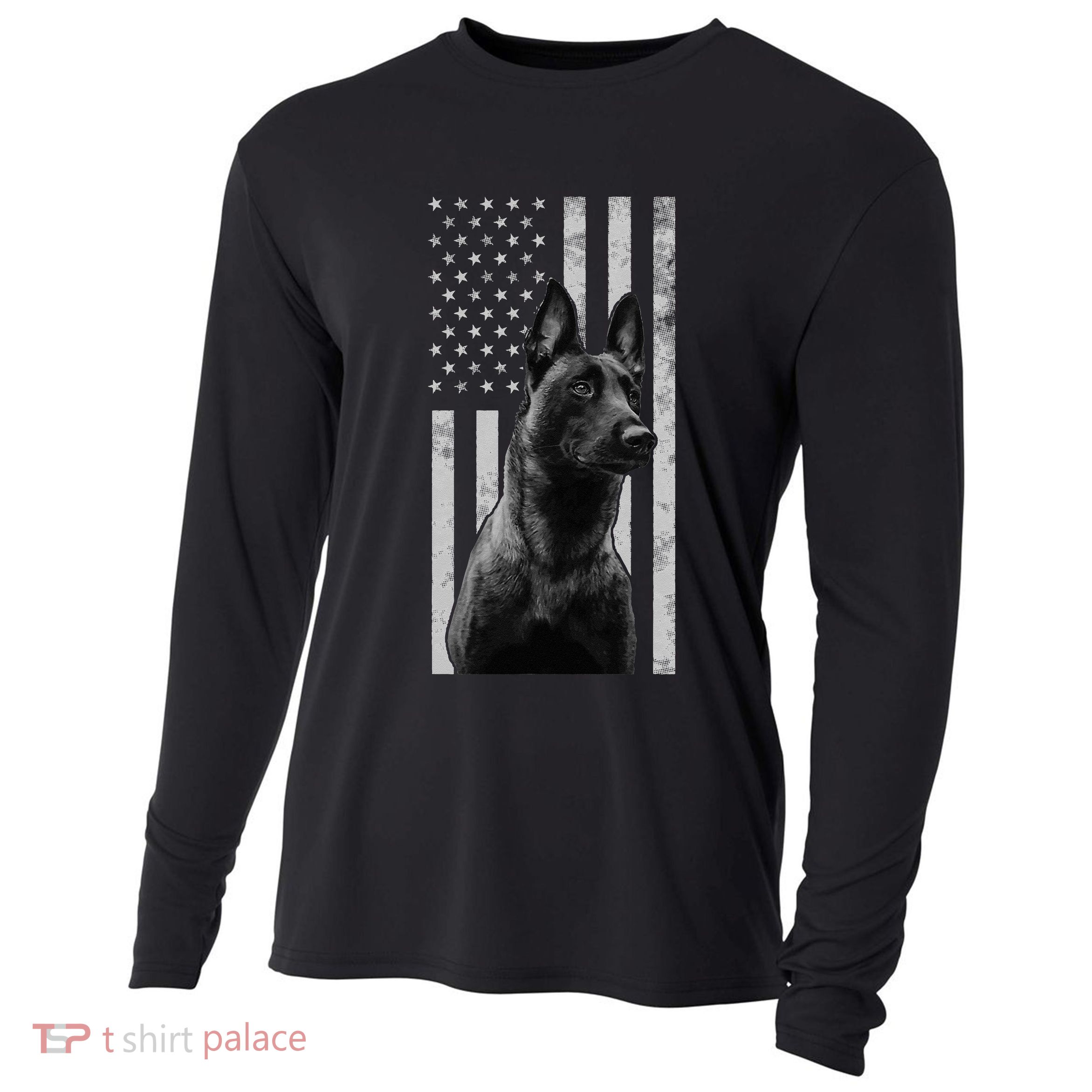 Malinois Police Dog Proud Owner USA K9 Police Canine Handler Cooling Performance Long Sleeve Crew