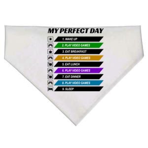 My Perfect Day Video Games Great Cool Gaming Gift For Gamers Gift USA-Made Doggie Bandana