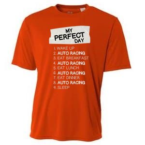 My Perfect Day Car Racing Rest Day Auto Racing Day Off Cute Gift Cooling Performance Crew T-Shirt