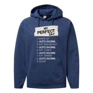 My Perfect Day Car Racing Rest Day Auto Racing Day Off Cute Gift Performance Fleece Hoodie