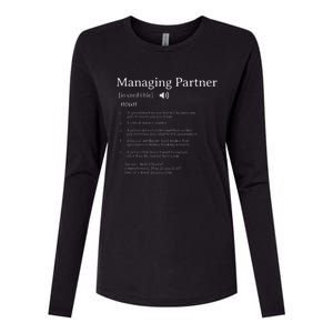 Managing Partner Definition Employee Appreciation Accountant Womens Cotton Relaxed Long Sleeve T-Shirt