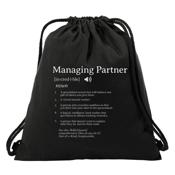 Managing Partner Definition Employee Appreciation Accountant Drawstring Bag
