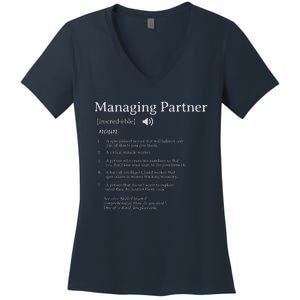 Managing Partner Definition Employee Appreciation Accountant Women's V-Neck T-Shirt