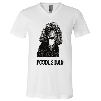 Men Poodle Dad Standard Poodle Dad V-Neck T-Shirt