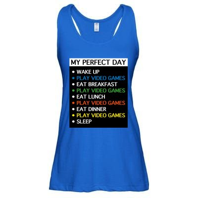 My Perfect Day Video Games Gift Gamer Cute Gift Meaningful Gift Ladies Essential Flowy Tank