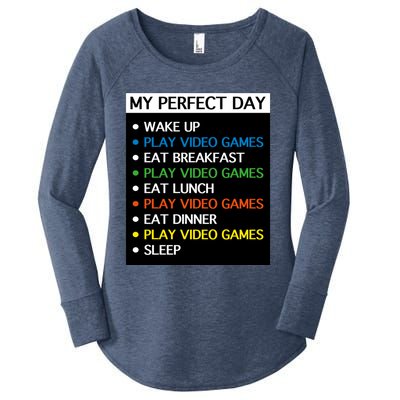 My Perfect Day Video Games Gift Gamer Cute Gift Meaningful Gift Women's Perfect Tri Tunic Long Sleeve Shirt