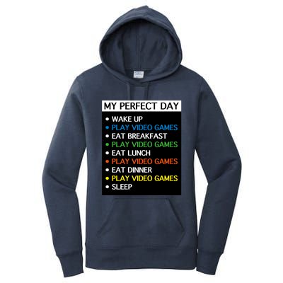 My Perfect Day Video Games Gift Gamer Cute Gift Meaningful Gift Women's Pullover Hoodie