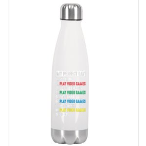 My Perfect Day Video Games Funny Gift Stainless Steel Insulated Water Bottle